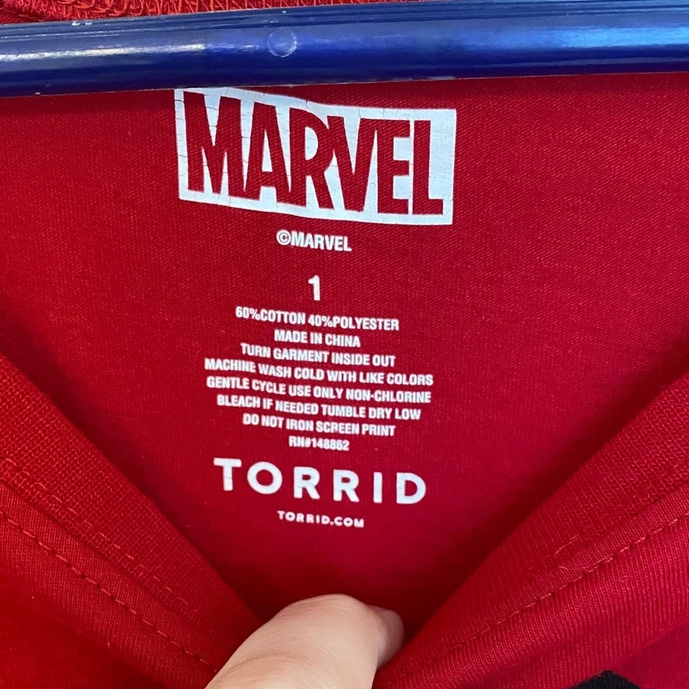 Torrid Marvel Iron Man Graphic Long Sleeve Tee Red Plus Size 1X Avengers Shirt - Picture 8 of 9